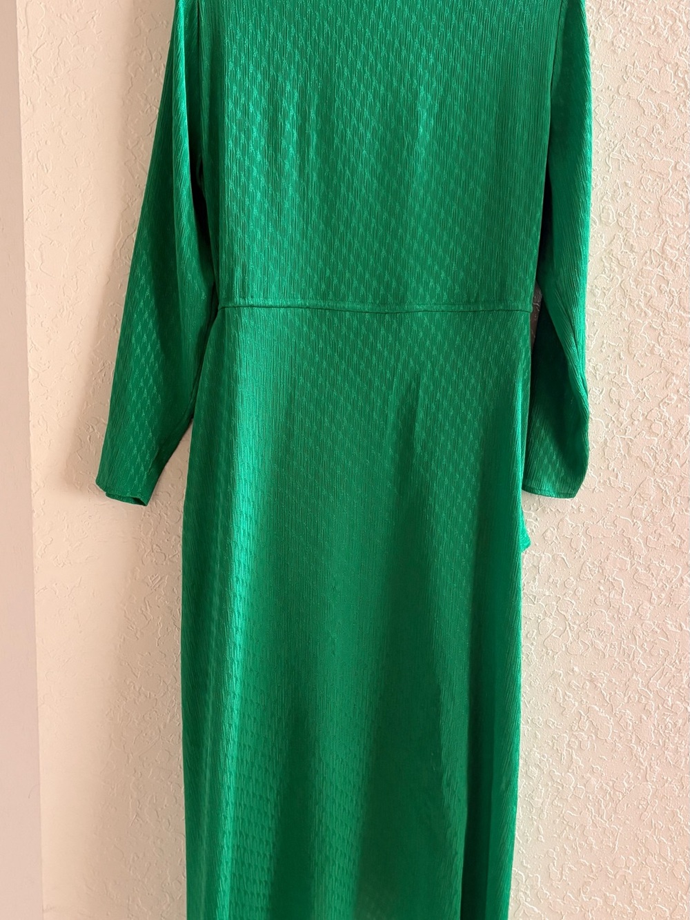 Maje Rosalieke Green V-Neck High-Low Wrap Dress - Picture 8 of 8